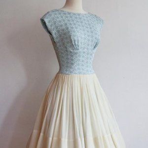 Cinderella Light Blue Chiffon 1950s Dress